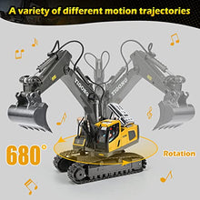 Load image into Gallery viewer, KidsFaves Remote Control Excavator Toys for Boys RC Excavator with 2 Rechargeable Batteries Metal Shovel Lights and Sounds 2.4Ghz Best RC Construction Toys Gifts Idea for Kids
