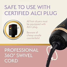 Load image into Gallery viewer, Professional Blowout Hair Dryer Brush, Black Gold Dryer and Volumizer, Hot Air Brush for Women, 75MM Oval Shape
