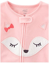 Load image into Gallery viewer, Simple Joys by Carter's Baby Girls' Loose-Fit Flame Resistant Fleece Footed Pajamas, Pack of 3, Polar Bear/Pig/Fox, 18 Months
