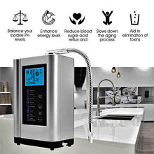 Load image into Gallery viewer, Alkaline Water Ionizer, Up to -500mV ORP, PH 3.5-10.5 Water Purifier Machine, Home Alkaline Water Filter with 7 Water Settings, 6000 Liters Per Filter,Auto-Cleaning,Intelligent Voice (Silver)
