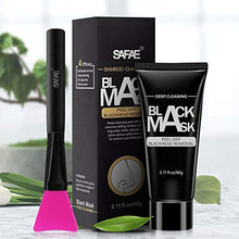 Load image into Gallery viewer, SAFAE Blackhead Remover Mask, Blackhead Peel Off Mask, Acne and Oil Control, Black Peel Off Mask with Brush, Black Mask Deep Cleansing Facial Mask for Face Nose
