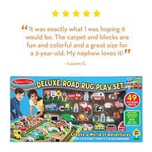 Load image into Gallery viewer, Melissa &amp; Doug Deluxe Activity Road Rug Play Set with 49 Wooden Vehicles and Play Pieces
