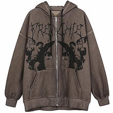 Load image into Gallery viewer, Women E-Girls Zip Up Hoodie Y2K Aesthetic Long Sleeve Sweatshirt Top Vintage Graphic Gothic Jacket 90s Streetwear
