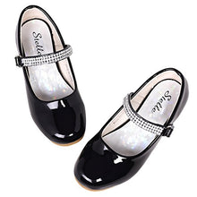 Load image into Gallery viewer, Stelle Girls Mary Jane Shoes Low Heel Party Dress Shoes for Kids (2ML, T02-Black)
