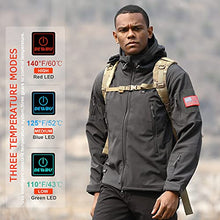 Load image into Gallery viewer, DEWBU Heated Jacket with 12V Battery Pack Winter Outdoor Soft Shell Electric Heating Coat, Men's Grey, XL
