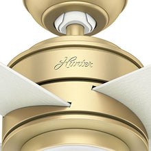 Load image into Gallery viewer, HUNTER 59320 Hepburn Indoor Ceiling Fan with LED Light and Wall Control, 52", Modern Brass
