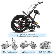 Load image into Gallery viewer, HUUH Folding Bikes for Adults,20" 7 Speed City Folding Compact Bike Bicycle Urban Commuter【Ship from USA】 (Black)
