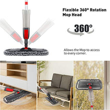Load image into Gallery viewer, Spray Mop 120CM, Floor Mops for Floor Cleaning 450ML Spray Bottle, Microfiber Hardwood Floor Mop for Laminate Tile Ceramic Wood Floor Cleaning, Dry Wet Mop with 3 Reusable Pads 1 Scraper
