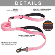 Load image into Gallery viewer, Fida 4 FT Heavy Duty Dog Leash with 2 Comfortable Padded Handles, Traffic Handle &amp; Advanced Easy Snap Hook, Reflective Walking Lead for Large, Medium &amp; Small Breed Dogs, Pink
