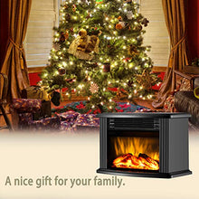 Load image into Gallery viewer, DONYER POWER 14" Mini Electric Fireplace Tabletop Portable Heater, 1500W, Black Metal Frame,Room Heater,Space Heater，Gift
