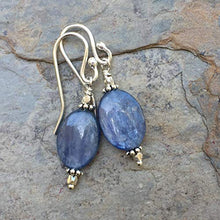 Load image into Gallery viewer, Kyanite Earrings with Sterling Silver, 1.5 inch
