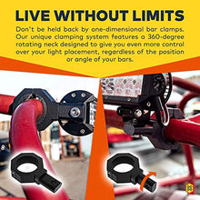 Load image into Gallery viewer, Off-Road ATV UTV Light Bar Mounts Mounting Bracket Bar Clamp Kits [1"/1.5"/1.75"/2" Inch] [360-Degree] [2 x Stud Size] [Aluminium] [2 Unit] Bull Bar Roll Bar Clamp Roll Cage Clamps Mount For ATV UTV
