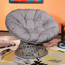 Load image into Gallery viewer, OSP Designs Papasan Chair with 360-degree Swivel, Grey Cushion Frame
