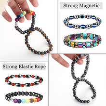 Load image into Gallery viewer, THUNARAZ 12Pcs Hematite Bracelet Set for Men Women Magnet Stone Bracelet Anxiety Bracelet Relief Magnetic Therapy Bracelet
