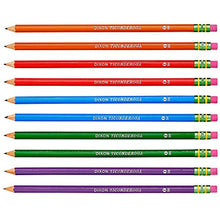 Load image into Gallery viewer, TICONDEROGA Pencils, Wood-Cased Graphite, #2 HB Soft, Pre-Sharpened, Assorted Color Barrels, Black Lead, 10-Pack (13932)

