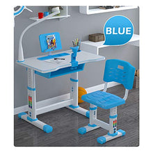 Load image into Gallery viewer, Boliaman Kids Desk and Chair Set, Adjustable Height Children Study Table and Chair, with LED Light Writing Desk Combined, Kids Home School Use Anti-Reflective with Reading Board Pull-Out Drawer
