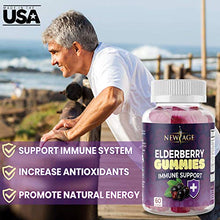 Load image into Gallery viewer, (2-Pack) Premium Elderberry Gummies by New Age for Adults Kids with Vitamin C, Zinc, Propolis - Sambucus Black Elderberry Gummy Extract - Gluten Free &amp; Vegetarian - 120 Gummies
