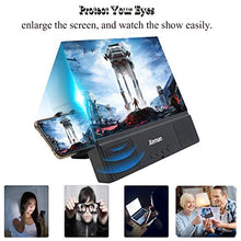 Load image into Gallery viewer, jteman 12'' 3D Mobile Phone Screen Magnifier with Bluetooth Speaker, HD Protable Movies Amplifier with Foldable Holder Stand, Support iPhone Xs Max/X / 8/8 Plus and Android All Smartphones
