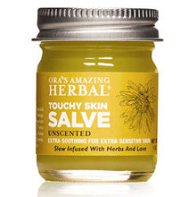 Load image into Gallery viewer, Touchy Skin Salve, Eczema Cream, Dry Skin, Eczema Treatment For Adults and Kids, Calendula Cream, Dermatitis, Dry Hands, Cuticles, Knuckles, Heels, Calendula Ointment, Ora’s Amazing Herbal
