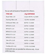 Load image into Gallery viewer, 25g Threaded CO2 Cartridges, 6 Pack- for CO2 Bike Tire Inflators with Threaded Connection - Quick Air Refill for High Volume Bicycle Tires - Cartridge for CO2 Pump - Road, Mountain or Fat Bikes
