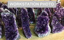 Load image into Gallery viewer, SUPERIOR Amethyst Cluster - 1 lb to 1.5 lbs - Uruguayan Amethyst Crystals. Includes a Bonus 3 inch Selenite Wand in a Velvet Bag
