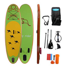 Load image into Gallery viewer, YASKA Children Inflatable Stand Up Paddle Board with SUP, Hand Pump, Adjustable Aluminum Floating Paddle, Repair Kit, Rucksack and Bottom Fin for Paddling
