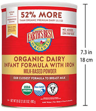 Load image into Gallery viewer, Earth's Best Organic Dairy Infant Powder Formula with Iron, Omega-3 DHA and Omega-6 ARA, 35 Ounce
