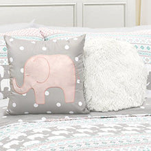 Load image into Gallery viewer, Lush Decor Elephant Striped Quilt Reversible 5 Piece Kids Bedding Set, Full/Queen, Pink &amp; Turquoise
