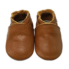 Load image into Gallery viewer, Mejale Baby Soft Soled Leather Moccasins Anti-Slip Infant Toddler Shoes First Walkers(Brown,12-18 Mos)
