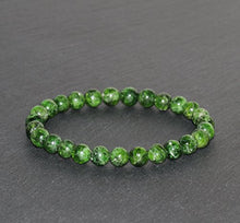 Load image into Gallery viewer, Chrome Diopside Bracelet 6.5mm Green Chrome Diopside Beaded Natural Gemstone Bracelet Handmade Unisex Bracelet Peace &amp; Tranquility Bracelet
