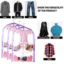 Load image into Gallery viewer, Clear Kid's Garment Bags,3 Packs Garment Bag for Dance Costumes with Pockets,Foldable Garment Bags for Hanging Clothes Travel Storage,Dance Bag with Garment Rack.35 Garment Cover
