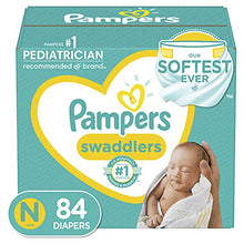 Load image into Gallery viewer, Diapers Newborn/Size 0 (< 10 lb), 84 Count - Pampers Swaddlers Disposable Baby Diapers, Super Pack (Packaging May Vary)
