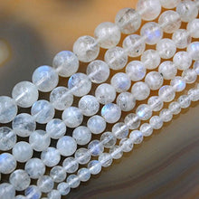 Load image into Gallery viewer, Natural White Moonstone Gemstone Round Loose Beads (4mm)
