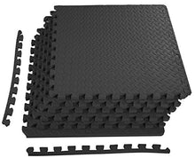 Load image into Gallery viewer, BalanceFrom Puzzle Exercise Mat with EVA Foam Interlocking Tiles (Black)
