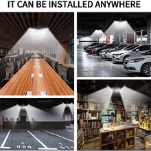 Load image into Gallery viewer, Led Garage Industrial-Lamp 80W, Deformable Workshop Super-Bright High-Bay Light-Lamp with 4 Adjustable Panels, E27/E26 Shop Ceiling Lights with Sensor, 8000LM,White
