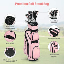 Load image into Gallery viewer, Tangkula Womens Golf Clubs Package Set 10 Pieces Right Hand, Includes 460cc Alloy Driver, 3# Fairway Wood, 4# Hybrid, 6#, 7#, 8#, 9# &amp; P# Irons, Free Putter, Golf Club Set (Pink)

