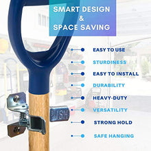 Load image into Gallery viewer, MANOKY Shovel Holder Wall Mount Outdoor 10 Pack - Garden Yard Tool Organizer for Garage - Shed Organizers and Storage Hooks - Rake Rack - Tool Holder and Hanger - Hardware Included
