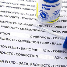 Load image into Gallery viewer, BAZIC Correction Fluid, Soft Bristle Brush &amp; Precise Metal Tip Applicator, Fine Point Corrections Pen White Out Wipe Out Liquid (2/Pack), 2-Packs
