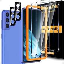 Load image into Gallery viewer, [3+2 Pack] UniqueMe Compatible with Samsung Galaxy S21 FE 5G (Not for Samsung Galaxy S21) Screen Protector Tempered Glass and Camera Lens Protector [Easy Installation Frame] HD Clear [Anti-Scratch]
