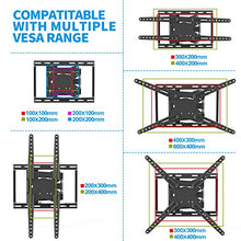 Load image into Gallery viewer, JUSTSTONE Full Motion TV Wall Mount Bracket for 28-70 Inch LED LCD Plasma Flat Screen &amp; Curved TVs 110 Lbs VESA 600x400mm with Articulating Arms, Extend, Swivel, Tilt and Level Adjust, Fit 16” Studs
