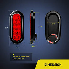Load image into Gallery viewer, Nilight - TL-01 6" Oval Red LED Tail 2PCS w/Surface Mount Grommets Plugs IP65 Waterproof Stop Brake Turn Trailer Lights for RV Truck Jeep, 2 Years Warranty
