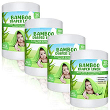 Load image into Gallery viewer, Shop Channels Bamboo Disposable Cloth Diaper Liners(4 Rolls) Fragrance Free &amp; Chlorine Free, Compostable, Dye Free Flushable Biodegradable Gentle and Soft 100 Sheets Each Roll(Pack of 4)
