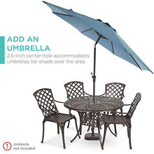 Load image into Gallery viewer, Best Choice Products 5-Piece All-Weather Outdoor Cast Aluminum Dining Set for Patio, Balcony, Lawn, Garden, Backyard w/ 4 Chairs, Umbrella Hole, Lattice Weave Design - Brown
