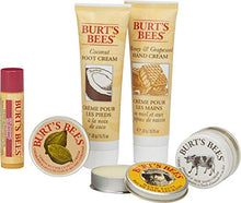 Load image into Gallery viewer, Burt's Bees Tips and Toes Kit Gift Set, 6 Travel Size Products in Gift Box - 2 Hand Creams, Foot Cream, Cuticle Cream, Hand Salve and Lip Balm
