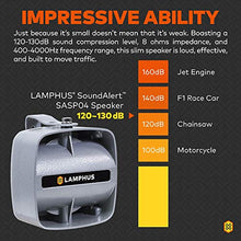 Load image into Gallery viewer, SoundAlert 100W Emergency Police Siren Kit [120-130dB Compact Speaker] [2 x 16A Switch Control] [Hands-Free Air Horn] [PTT Mic] [Radio Rebroadcast] Warning PA System for Emergency Vehicle Trucks Cars
