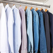Load image into Gallery viewer, High-Grade Wooden Suit Hangers (20 Pack) - Smooth Finish Solid Wood Coat Hanger with Non Slip Pants Bar, 360° Swivel Hook and Precisely Cut Notches for Camisole, Jacket, Pant, Dress Clothes Hangers
