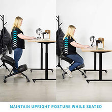 Load image into Gallery viewer, DRAGONN (by VIVO) Ergonomic Kneeling Chair with Back Support, Adjustable Stool for Home and Office - Improve Your Posture with an Angled Seat - Thick Comfortable Cushions (Black)
