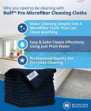 Load image into Gallery viewer, 12" x 12" Buff Pro Multi-Surface Microfiber Cleaning Cloths | Black - 12 Pack | Premium Microfiber Towels for Cleaning Glass, Kitchens, Bathrooms, Automotive, Supplies &amp; Products
