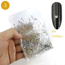 Load image into Gallery viewer, 4574pcs Nail Art Rhinestones Clear Nail Crystal Flat Back Circular Glass Studs Stones for 3D Nails Art Decorations Manicure Tools（1.3mm - 4.8mm) (Crystal Clear)
