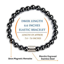 Load image into Gallery viewer, Morchic Magnetic Hematite Rings Bracelet Set, Energy Crystal Therapy Arthritis Anxiety Pain Relief Birthday Gift
